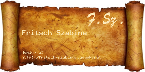 Fritsch Szabina névjegykártya